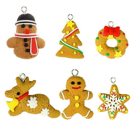 6pcs handmade cute cartoon gingerbread men snowflake xmas tree and snowmen polymer clay pendants hangning christmas - Gingerbread Christmas Tree Decorations 6pcs handmade cute cartoon gingerbread men snowflake xmas tree and snowmen polymer clay pendants hangning christmas - Gingerbread Christmas Tree Decorations