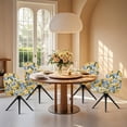 thumbnail image 4 of Xixirimido Lemon Blue Floral Pattern Swivel Armchair Accent Dining Chair Cover, Stretch Mid-Back Office Desk Chair Slipcover Leisure Arm Chair Protector Soft Covers for Home, 4 of 7