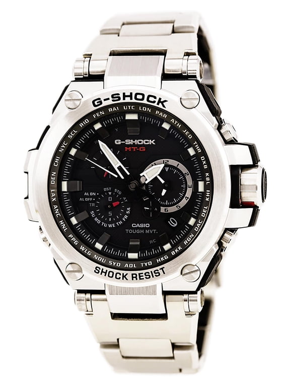 MTGS1000D-1A Men's G-Shock Black Dial Steel Bracelet World Time Dive Watch