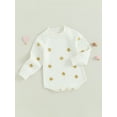 thumbnail image 3 of Arvbitana Infant Girls Casual Sweater Rompers 0M 6M 9M 12M 18M Long Sleeve Crew Neck Stars Knit Jumpsuits Baby Bodysuits, 3 of 8