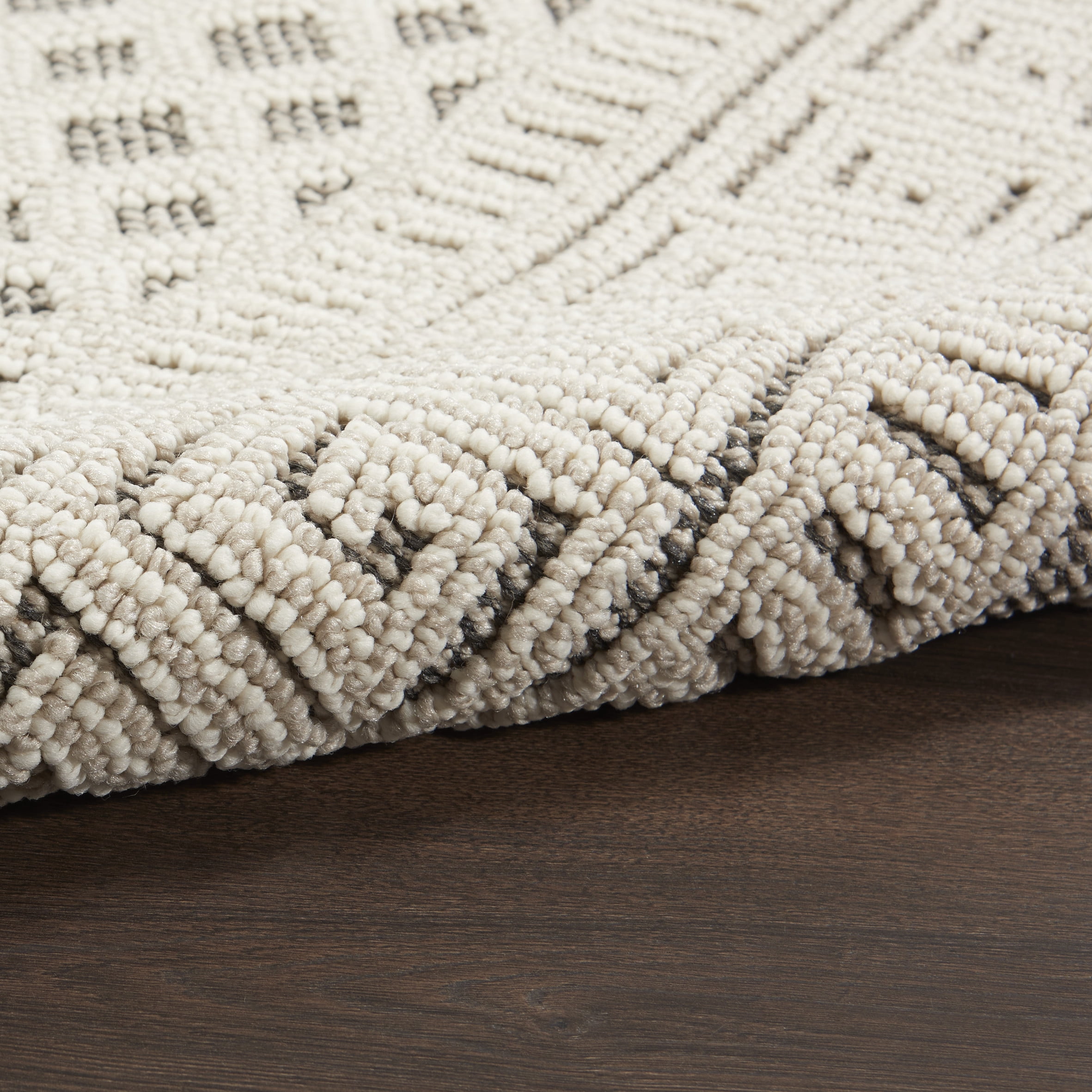 Nourison Paxton Modern & Contemporary Ivory/Grey 4' x 6'2" Area Rug, (4x8)