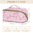 thumbnail image 4 of FORMRS Makeup Bag Travel Cosmetic Organizer for Women Fold Flat Zipper Pouch with Handle, Pink Halloween, 4 of 8