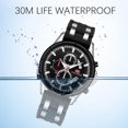 thumbnail image 5 of Mens Chronograph Waterproof Sports Analog Quartz Silicone Band Fashion Wrist Watch for Men, 5 of 7