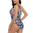 thumbnail image 4 of Sikiie Cute Popcorn Print Women One Piece Swimsuits Tummy Control One Shoulder Bathing Suits Ruffle Swimwear, From S to XXL-Medium, 4 of 6