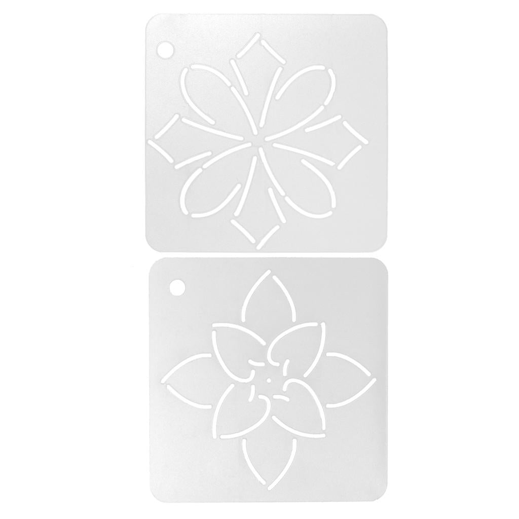 2x Flower Quilting Stencils Embroidery Template for Sewing Craft 2