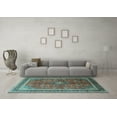 thumbnail image 3 of Ahgly Company Indoor Rectangle Medallion Light Blue Traditional Area Rugs, 2' x 3', 3 of 4
