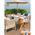 thumbnail image 4 of Outdoor Tablecloth with Umbrella Hole and Zipper, Orange Blue Pumpkins Rectangle Table Cloth 60x102 Inch Waterproof Tablecloth, Thanksgiving Fall Leaves Farmhouse Picnic Table Cover for Patio Camping, 4 of 7