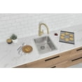 thumbnail image 1 of Stylish Dual Mount 15" Stainless Steel Single Bowl Kitchen Sink with Strainer S-405T, 1 of 9