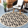 thumbnail image 2 of Safavieh Courtyard Alvin Geometric Indoor/Outdoor Area Rug, Black/Beige, 6'7" x 6'7" Round, 2 of 10