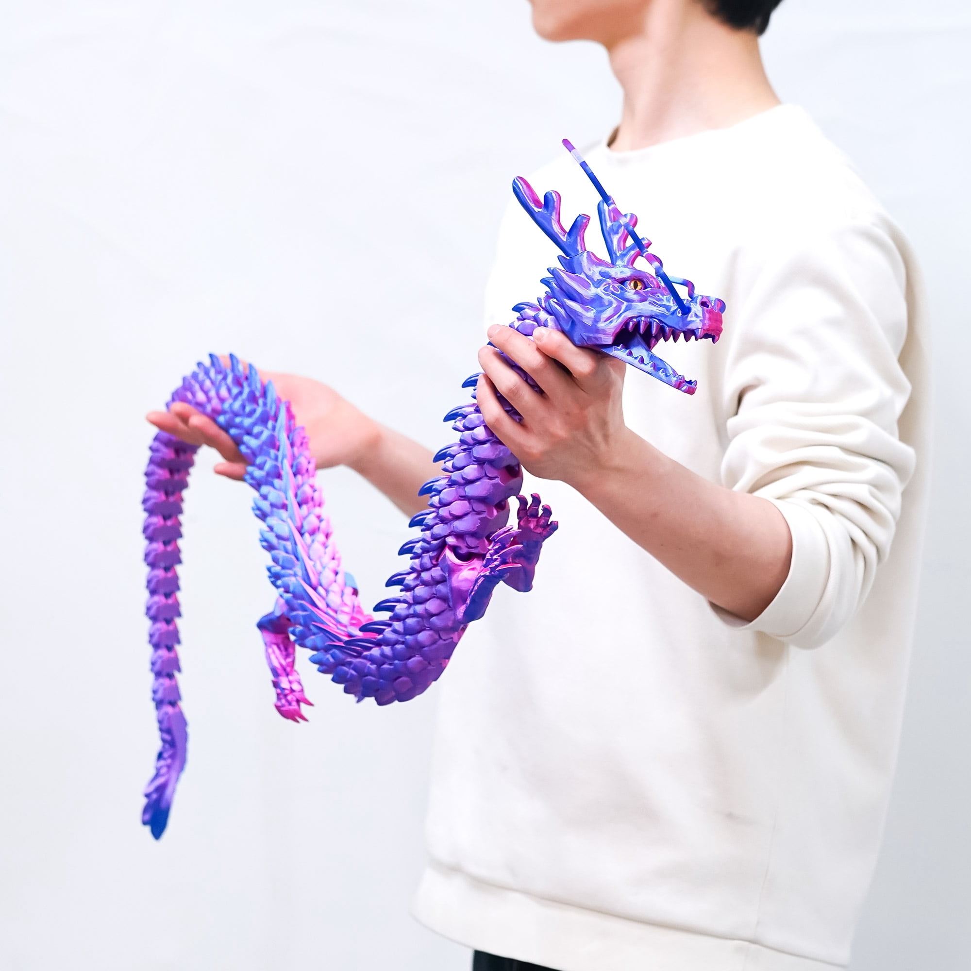 47.3inch Super Large 3D Printed Dragon Models,Flexible Joint Animal lacertid Figurines, 3D Printing Stuff Cheap,Stress Relief, Fidget restlessness, ADHD Toys, Surprise Fantasy Gifts (47.3inch)