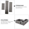 thumbnail image 3 of MERRYHAPY 3Pcs Foldable Grey Fabric Storage Box Non Woven Closet Organizer for Underwear Bras Socks Tie Storage, 3 of 8
