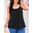 thumbnail image 4 of Charmo Débardeurs à Bretelles Réglables Grande Taille pour Femmes Blouse Plissée Sans Manches avec Soutien-Gorge Intégré,1x-4x, 4 of 7