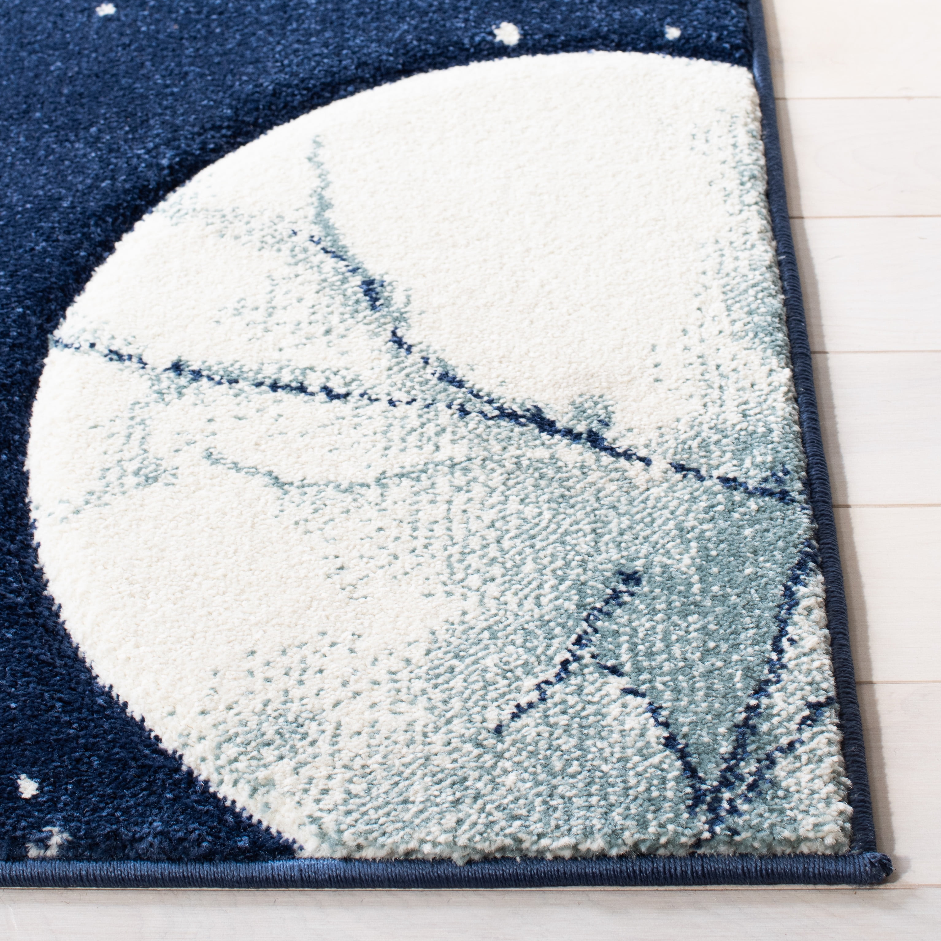 SAFAVIEH Carousel Kids World of Planets Area Rug, Navy/Ivory, 6'7" x 9'