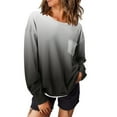 thumbnail image 7 of DeHolifer Womens Sweatshirt Strip Print Gradient Color Crewneck Long Sleeve Loose Pullover with Pocket Black XL, 7 of 7