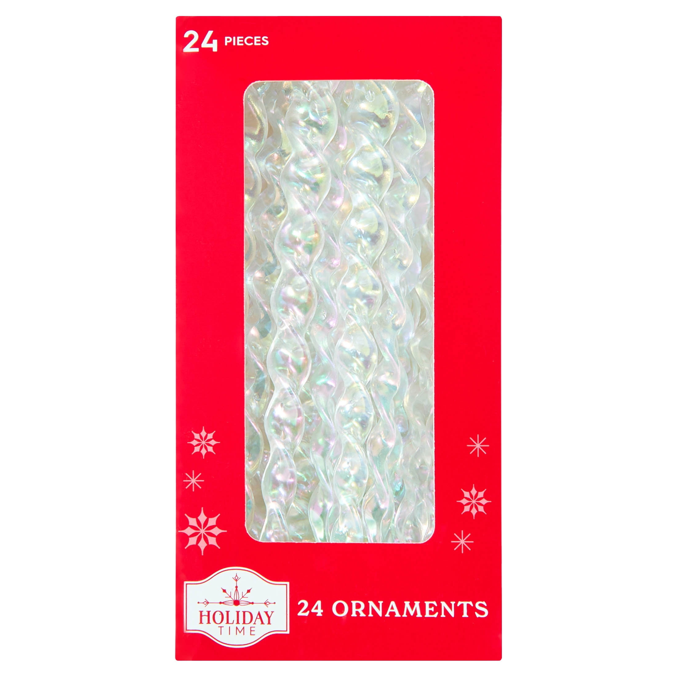 24-Count Iridescent Icicle Christmas Ornaments, 5.3", by Holiday Time