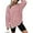 Pink, variant on Women's Oversized Waffle Knit Crewneck Sweatshirt Long Sleeve Side Slits Casual Pullover Top