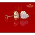 thumbnail image 4 of King of Bling's Aretes Para Hombre Heart 925 Yellow Silver 0.25ct Diamond Women's /Men's Earring, 4 of 11