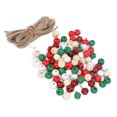 thumbnail image 4 of Juego de cuentas de madera navideñas DIY, 200 Uds., 5 colores, cadena de cuentas, accesorios de decoración para salón de belleza con cordel, 4 of 12