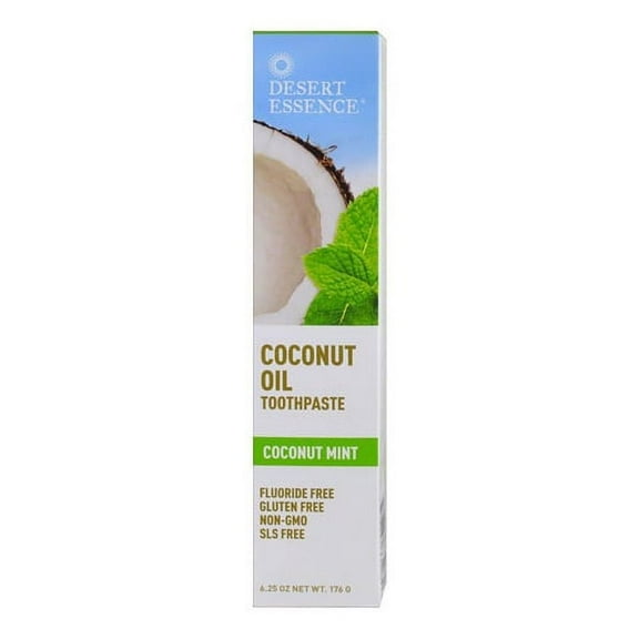 Desert Essence Coconut Oil Toothpaste, Coconut Mint, 6.25 oz , 3 Pack