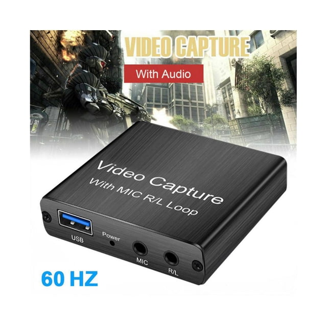 USB 3.0 HDMI-compatible 1080P Video Capture Audio Card Home Office Game Recording with Mic-Black