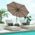 thumbnail image 3 of Costway Parasol de Marché Extérieur Robuste avec Mécanisme d'Inclinaison, Manivelle, 8 Nervures Robustes, Beige, 3 of 9
