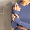 thumbnail image 4 of Women's Long Sleeved Seamless Fitness Yoga Top- Medium, Gray, 4 of 6