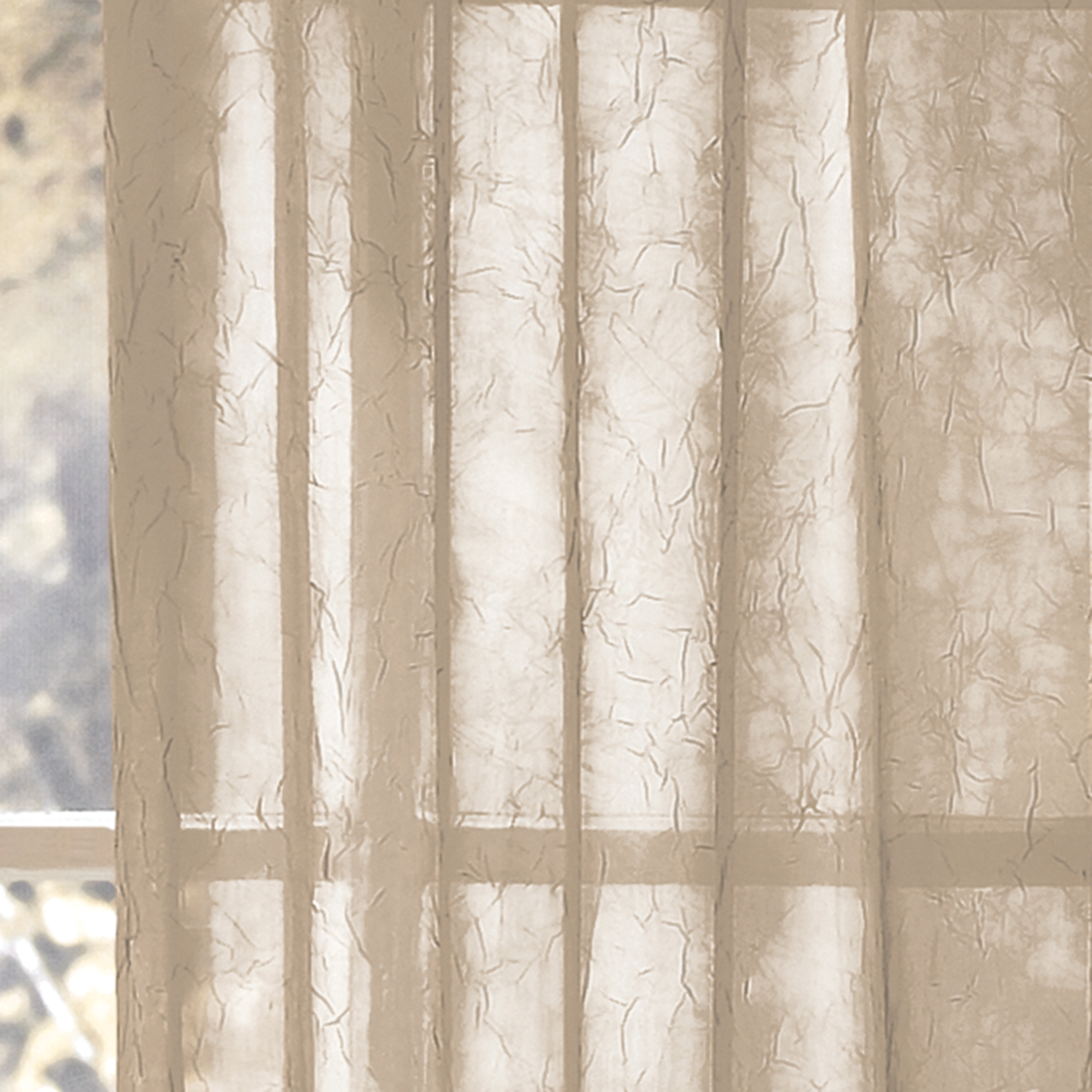 Better Homes & Gardens Crushed Voile Sheer Curtain Panel, 1 Panel, Clay Beige, 51"W x 95" L