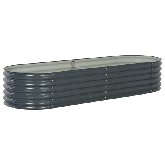 vidaXL Garden Raised Bed 94.4"x31.4"x17.3" galvanized Steel Gray, 45528