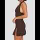 thumbnail image 5 of Vestido Corto Ajustado con Escote en V Profundo y Fruncido para Mujer, con Abertura Lateral y Dobladillo de , para Fiesta y Club, de Verano Marrón L, 5 of 9