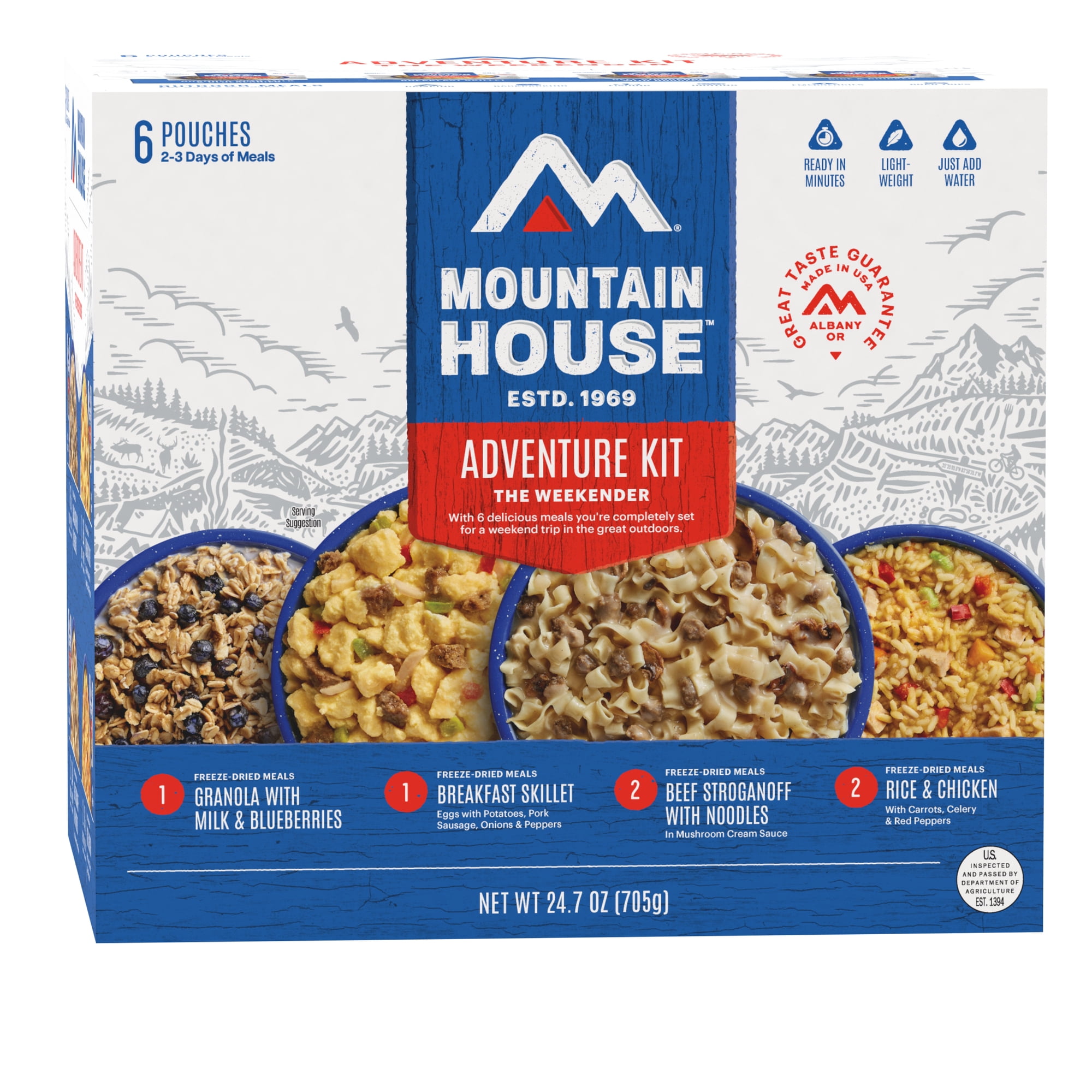 Mountain House Weekender Adventure Camping & Emergency Food Kit, 2-Day, 6 Pack, 12 Servings