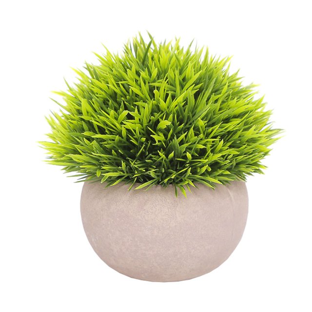 Bola de hierba artificial en maceta, simulación de hierba, decoración de plantas, decoración de la mesa de la oficina en casa, hierba tipo 2, verde tholdsy HA7593-02B