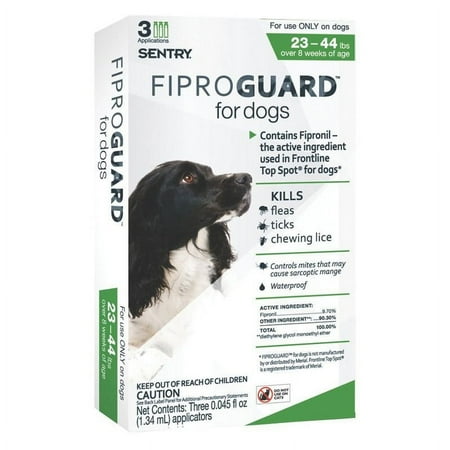 UPC: 0073091029519 | Sentry FiproGuard Dog Flea & Tick Topical 23-44 Pound 3 Monthly Treatments
