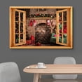 thumbnail image 3 of wall26 Canvas Print Wall Art Window View Christmas Stocking Fireplace Decor Celebrations &amp; Holidays Nature Photography Realism Landscape Colorful Multicolor for Living Room, Bedroom, Office - 32&, 3 of 5