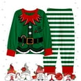 thumbnail image 2 of Tisuna Christmas Outfits Sets For Girls Boys Child Cartoon Print Long Sleeve Crew Neck Loungewear Comfortable Soft Autumn Winter Kids Nightwear Set Green Size 8-9 Years, 2 of 3