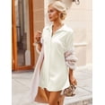thumbnail image 4 of Ekouaer Women's Satin Nightgown Long Sleeve Classic Sleepwear Soft Button Up Nightshirt, 4 of 6