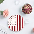 thumbnail image 4 of FMSHPON Independence Day Theme American Flag Set of 4 Round Coaster for Drinks, Absorbent Ceramic Stone Coasters Cup Mat with Cork Base for Home Kitchen Room Coffee Table Bar Decor, 4 of 6