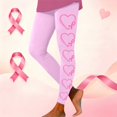 thumbnail image 2 of Breast Cancer Awareness Leggings For women Pink Ribbon Heart Print High Waist 4-Way Stretch Soft Leggings for Workout Gym Casual, 2 of 5