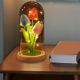 thumbnail image 5 of FHBVT Tulips Night Light Handmade Flower Lamp Bedroom Table Ambiance Light Romantic DIY Decor,Adjustable LED Lights Creates Cozy Atmosphere,Ideal Gift for Couple Girls Bedroom Living Room Decoration, 5 of 7