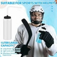 thumbnail image 3 of Domensi 2 Pack 1 Liter Sports Water Bottle with Long Straw Hockey Lacrosse 34 Oz Water Bottle Easy Squeeze Plastic Use with Sport Helmet in Football Baseball(Translucent,No Printed), 3 of 14