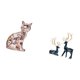thumbnail image 5 of Figura decorativa de escritorio: gato, alce, ciervo o reno. Adorno de resina y cerámica, ideal para la oficina o como regalo., 5 of 8