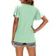 thumbnail image 2 of Camiseta de mujer Sonducket con volantes color sólido Verde claro S, 2 of 6