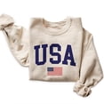 thumbnail image 4 of Vintage USA Sweatshirt – Patriotic American Flag Retro Varsity Graphic Crewneck, 4th Of July Independence Day Red White Blue Pullover Gift for Men & Women, 4 of 7