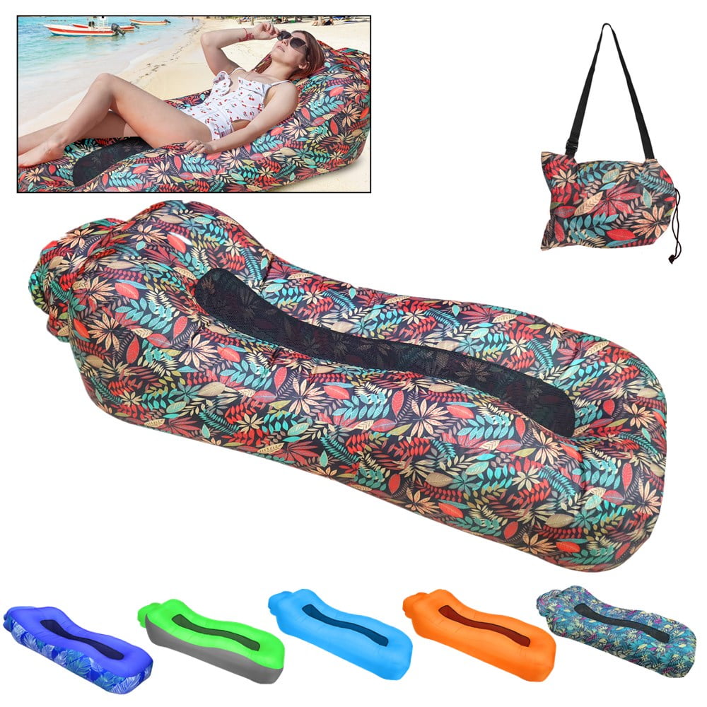 TOPCHANCES Inflatable Lounger, Portable Ergonomic Beach Air Bed Sofa Couch Waterproof Anti-Air Leaking for Indoor Outdoor Camping, No Pump Required