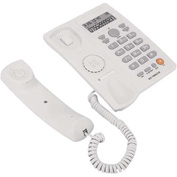 The Wired Telephone with Caller ID Function, Equipped with Speaker, Can Be Used as Desk Phone, Suitable for Home, Hotel, and Office Landline Phones (White)