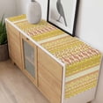 thumbnail image 4 of Yellow Khaki Boho Table Runner - 60 Inch Long, Kitchen Dining Table Runner Dresser Scarves, Vintage Ethnic Tribe Abstract Art Farmhouse Decor for Coffee Tables Wedding Party Banquet, 4 of 8