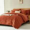 thumbnail image 2 of Davulos Burnt Orange Comforter Set for King Bed,7 Piece Bed in a Bag King Bed Set Boho Shabby Chic Bedding Soft Microfiber Farmhouse Geometric Bedding Set, 2 of 8