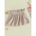 thumbnail image 4 of JYYYBF Infant Toddler Baby Girl Pleated Skirt Velvet Waist Mini Skirt Casual Solid Color Fall Party Princess Skirt, 4 of 6