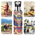 thumbnail image 7 of Yayeee 33oz Insulated Water Bottle Double Wall Stainless Steel with Flip Straw Lid, Colorful Abstract Eagle, 7 of 7