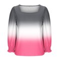 thumbnail image 6 of Craaazy Shirts For Women Square Collar Pullover Winter Daily Printed Loose Long Sleeve Puff Sleeve Tops Casual Stretchy Blouse Womens Tops, 6 of 6