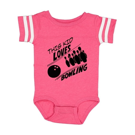 

Inktastic This Kid Loves Bowling Gift Baby Boy or Baby Girl Bodysuit